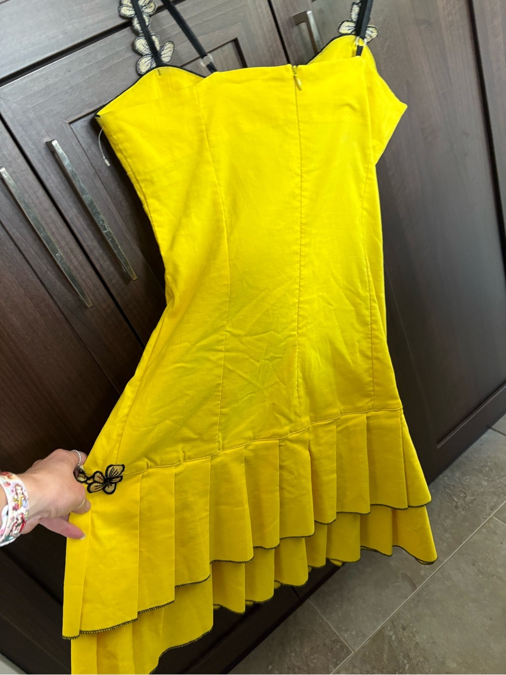 Element Bright Yellow Mini Dress with Black Trim - Picture 3 of 4